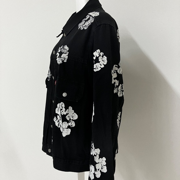DENIM TEARS x Levi's "Type II" All Over Wreath Jacket Black Large New condition - Picture 7 of 8